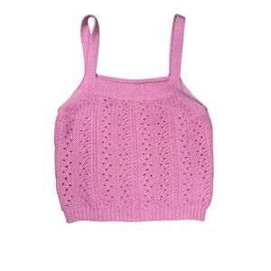 Lilly Pulitzer Zabrina Pointelle Tank Sz M Knit Square Neck Sweater Top Preppy